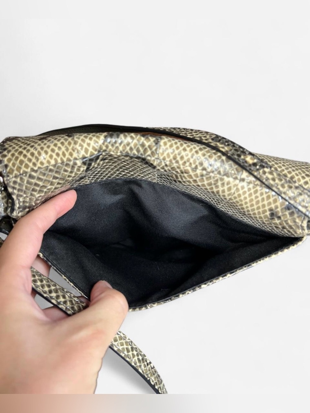 Coach Soho Exotic Python Mini Crossbody Bag with silver hardware and buckle - Picture 5 of 8